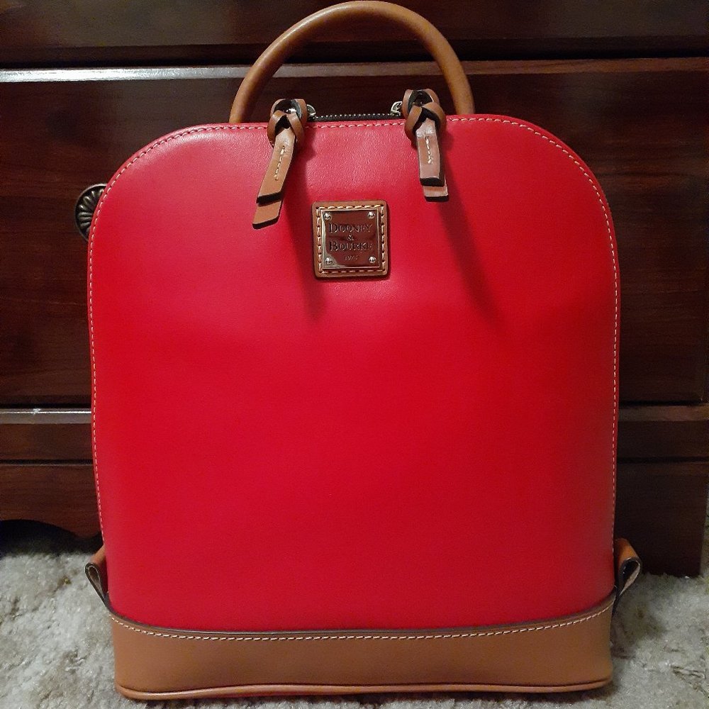 New Dooney & Bourke Wexford Leather Zip Pod Backpack ~ Salmon